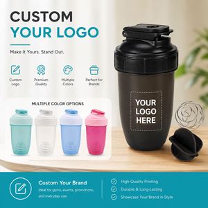 Custom logo Leak Proof Sports Outdoor Gym Shaker Cups for Protein Promotional Gift Workout and Travel 16oz <b>Plastic</b> Shaker Bottle - Product Image 6