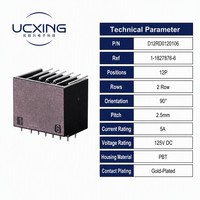 Conector de cable a placa de 12 pines D1200 1-1827876-6, ángulo recto de 90 grados, paso de 2.5 mm, 5A 125V, OEM ODM, muestra disponible