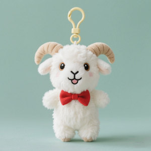 Vente directe d'usine, porte-clés en peluche de chèvre, porte-clés personnalisé pas cher, peluche de toutes les séries, mini porte-clés en peluche - Product Image 1