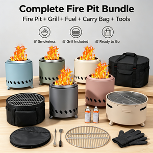 Braciere da Tavolo a Doppia Parete in Acciaio Inossidabile per Interni ed Esterni, Senza Fumo, con Griglia BBQ e Borsa per il Trasporto, Ideale per Balcone, Patio, Giardino - Product Image 3