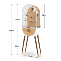 Grande cage à oiseaux de designer européen, volière pour perroquets, maison en bois et fer avec support, forme capsule, décoration intérieure de luxe, plateau extractible