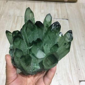 Wholesale Decorative Green Phantom Ghost Quartz <strong>Crystal</strong> <strong>Cluster</strong> Green <strong>Crystal</strong> <strong>Cluster</strong> for Sale - Product Image 3