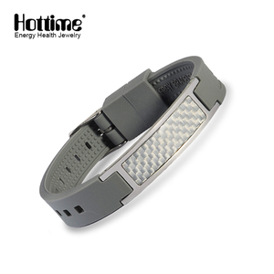 Hottime Classic 4 en 1 Bracelets et packs de bracelets en silicone plaqués argent à énergie positive, unisexe, vente en gros - Product Image 3
