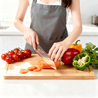 Natuurlijke Bamboe Rechthoekige Snijplank Voor Charcuterie Fruit & Groente Serveren & Sap Groove-Hakblokken