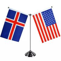 Support de drapeau de bureau promotionnel Gahum de haute qualité au meilleur prix, base de drapeau de table en métal, polyester, taille personnalisée, impression par transfert thermique