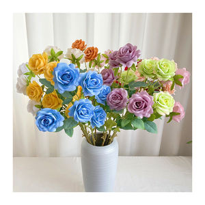 Rosa <span class=keywords><strong>miel</strong></span> <span class=keywords><strong>de</strong></span> 6 cabezas para decoración <span class=keywords><strong>de</strong></span> boda, rama larga, <span class=keywords><strong>precio</strong></span> barato, rosa <span class=keywords><strong>de</strong></span> alta calidad - Product Image 4