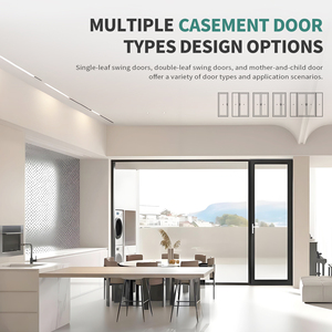 باب بابية داخلي مخصص SUNGYE من الألومنيوم إطار معدني نحيف للغاية مقاوم للماء زجاج مقسى فاخر باب دخول متأرجح للفنادق - Product Image 2