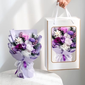Bouquets de fleurs naturelles préservées de haute qualité TC 2025 – Roses éternelles et hortensias véritables pour la Saint-Valentin et la Fête des Mères - Product Image 4