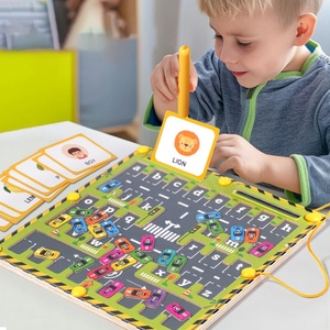 Jeu de société en bois écologique pour enfants : Activités de comptage et d'association, Jouets éducatifs précoces, Puzzles, Labyrinthes de stationnement et Jeu de boules - Product Image 1