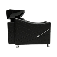 Fauteuil de lavage de luxe pour salon de coiffure, inclinable, design traditionnel, boutons diamant, chaise de shampoing portable en acier inoxydable