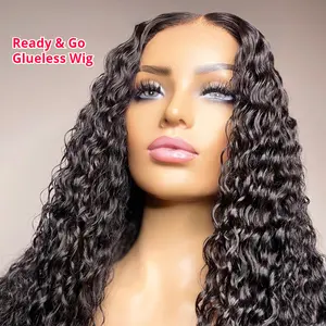 Free Sample Brazilian hair vendor Kinky Jerry Curly Raw Virgin Human Hair Glueless 13x6 HD Full Lace Front Wigs For Black Women