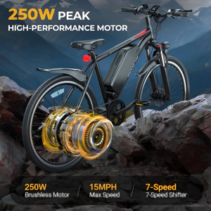 Vélo de montagne à moteur sans balais, batterie 48V 9Ah, suspension avant 26 pouces, vélo électrique en acier AP20, votre expérience de conduite - Product Image 6