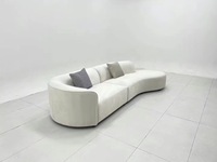 Bestseller Moderne Möbel Weißes Sofa Wohnzimmer-Sofas Geschwungenes Sofa 3-Sitzer Stoffsofa für Modulare Eckgarnitur Relaxsofa