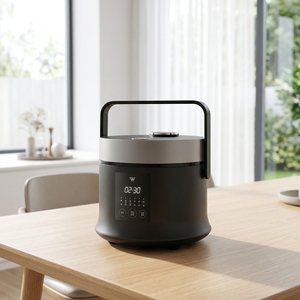 Non-Stick Mini Deluxe Rice <b>Cooker</b> Household Portable Small Stylish 1.6L Compact Design for Portable Travel and - Product Image 1