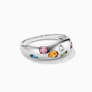 S925 sterling Silver cluster <b>ring</b> Round brilliant cut <b>crystal</b> Rhinestones pave setting Women's classic everyday wear - Product Image 2