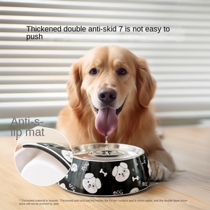 Mangkuk anjing melamin baja tahan karat ramah lingkungan mangkuk ganda perlindungan tengkuk Vertebra perlengkapan anjing besar mangkuk hewan peliharaan - Product Image 6