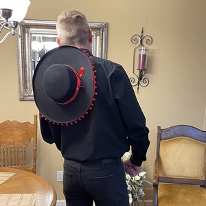 Elegant Festive Canvas Sombrero Party <strong>Hat</strong> Unisex Adults Summer Casual Cross-Border Celebrations Halloween <strong>Red</strong> Ribbon <strong>Top</strong> <strong>Hats</strong> - Product Image 6