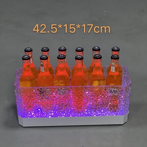 Çok renkli plastik kulüp işıklı led ışık şarap bira 12 şişe için buzluk çanta kova içecekler - Product Image 5