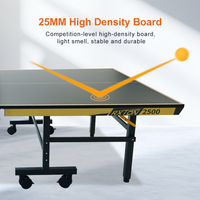 Loki Rxton 2500 Tennis de Table Professionnel Entraînement de Compétition Officielle Table de Ping-Pong Mobile Pliable de 25mm avec Roulettes de 100mm