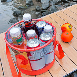 Bañera portátil de PVC transparente, cubo plegable, lavabo de Camping plegable para lavar bebidas y equipo de pesca - Product Image 3