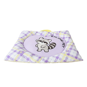 Cooling Pet <b>Bed</b> Round Plaid Pattern Dog <b>Bed</b> Washable Polyester Fiber Four Seasons Use - Product Image 5