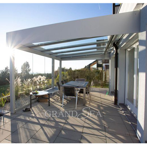 Pergole e Gazebo Moderni in Alluminio <span class=keywords><strong>per</strong></span> Tutte le Stagioni con Tetto Scorrevole in Vetro Elettrico Retrattile <span class=keywords><strong>per</strong></span> Protezione da Sole e Pioggia - Product Image 5