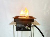 Patio Jardin 300mm Carré Revêtement en poudre noir Brûleur à gaz extérieur Système de chauffage au propane