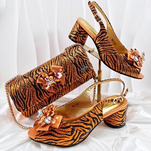 Scarpe Color oro di alta qualità e borse abbinate Clutch Set scarpe africane e <span class=keywords><strong>sandali</strong></span> per grandi occasioni - Product Image 5