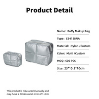 Trousse de Maquillage de Voyage Portable Personnalisable Grande et Rembourrée, Réutilisable, avec Fermeture Éclair, Résistante à l'Eau