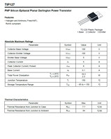 Transistor TIP127 ISC PNP TO-220 5A 100V 2.3W 100% Original et Traçable Code de Lot