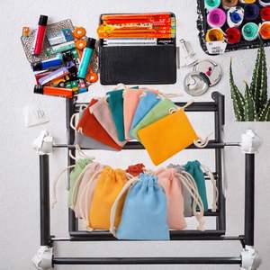 Lot de sacs cadeaux en coton avec cordon de serrage, pochette imprimée colorée pour montres, bijoux, vêtements, bagues - Logo personnalisé - Product Image 2