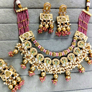 Wholesale PADMAWATI <b>BANGLES</b> High Quality Vintage Copper Gold Plated Crystal Bridal Wedding Jewelry <b>Set</b> Women's Long Mala - Product Image 1