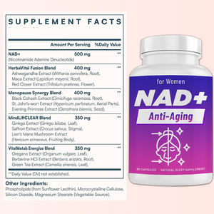 Private Label Nad Resveratrol Supplement Black Cohosh Veroudering Defensie Nad + Anti Veroudering Capsule - Product Image 5