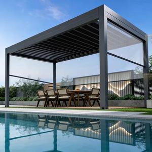 Gazebo de jardin imperméable avec <span class=keywords><strong>moustiquaire</strong></span>. Gazebo en aluminium à toit rigide pour jardin et cour arrière. <span class=keywords><strong>Tente</strong></span> de réception extérieure en gros. - Product Image 5