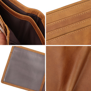 Genuine Leather Mens <strong>Wallet</strong> RFID Personalized Card Holder <strong>Wallets</strong> for Son Grandson Trifold High Quality Money Bags Perfect Gift - Product Image 4
