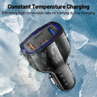 Chargeur de voiture rapide, adaptateur type C, 53 W, chargeur de voiture USB-C, super charge, multifonctionnel, PD 4 en 1