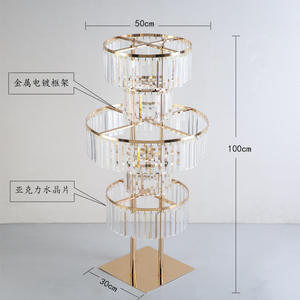 Estante de flores de hierro al por mayor, soporte de arco dorado, estante de flores de acrílico de 39 pulgadas para decoración de fiestas y eventos - Product Image 5
