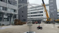 Structure de scène modulaire en aluminium pour concerts, avec toit en dôme ou arqué, pour l'éclairage événementiel