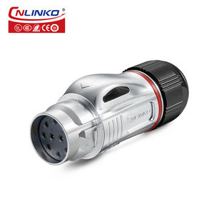 BD24 промышленный водонепроницаемый металлический женский штыревой разъем IP68 10 Pin штекер Кабельный разъем - Product Image 2