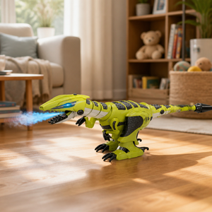 Jouet <span class=keywords><strong>de</strong></span> combat RC programmable Tyrannosaure Dragon K29, grand dinosaure robot vert avec télécommande à pulvérisation, cadeau pour enfants - Product Image 4