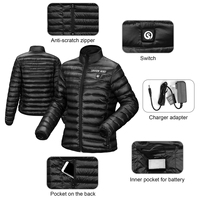 Veste chauffante d'hiver unisexe pour hommes et femmes 7.4V DC charge batterie électrique manteau chauffant Gilet avec col montant