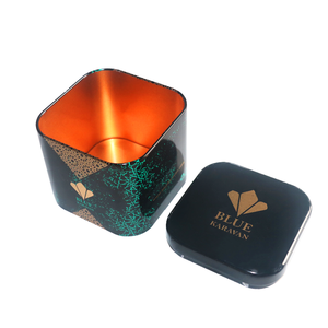 علب شاي معدنية مخصصة سعة 50/100/200/300 جرام، حاويات صغيرة مربعة سوداء غير لامعة، علب شاي فاخرة - Product Image 4