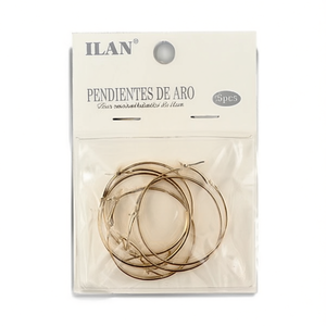 Orecchini a Cerchio Ilan 35mm Tono Oro Set da 6 Pezzi - Product Image 1