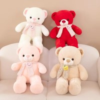 Boneka Beruang Teddy Logo Custom Hadiah Hari Valentine Boneka Beruang Syal Mainan Plush Super Lembut Hadiah Ulang Tahun Boneka Beruang 60cm