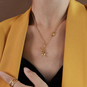 สร้อย316L รูปกระต่ายชุบทอง14K 18K PVD สำหรับผู้หญิงเครื่องประดับไม่เสื่อมเสียไม่กันน้ำ - Product Image 3