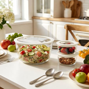 New Microwave-Safe Lunch Box Novelty Design <b>Glass</b> Bento <b>Container</b> for Meal Prep Safety Item for Kitchen Use or Present - Product Image 2