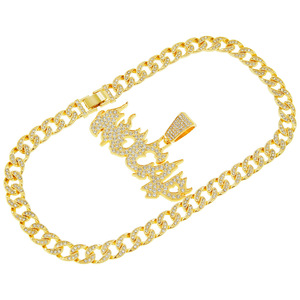 Collar con Colgante de Letra de Aleación Estilo Hiphop Personalizado, Diseño Popular, Hecho a Mano, Chapado en Oro, Joyería de Moda para Hombre - Product Image 6