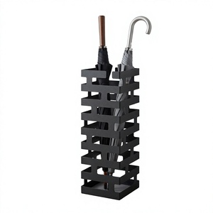 Porte-parapluie moderne en métal avec structure en cadre, support autoportant pour la décoration de la maison, finition thermolaquée - Product Image 1
