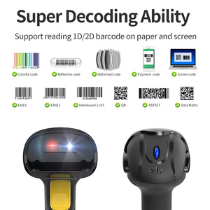 Xincode 2D inalámbrico 2,4G lector de código de barras USB con cable escáner de código de barras 1D láser de mano QR escáneres de código de barras Qr pistola de escaneo de código - Product Image 5