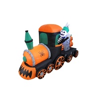 Décoration de train gonflable squelette d'Halloween pour l'intérieur et l'extérieur, décorations de fête d'Halloween